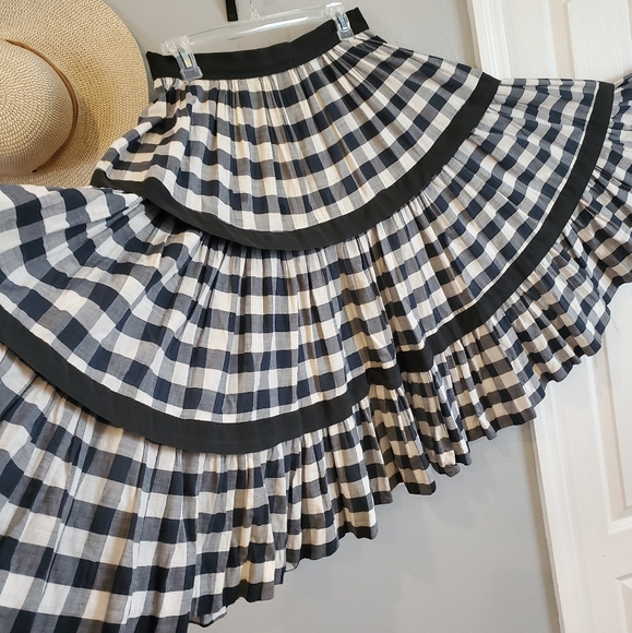 Vintage handmade checked circle skirt, Small - Picture 1 of 6